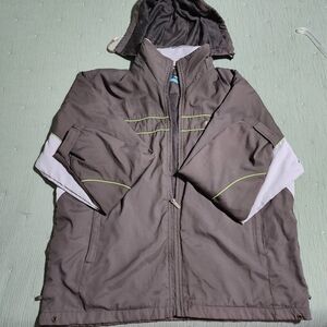 Vintage Forest Sports & Casual Womens Jacket with Removable Hood Size M Brown